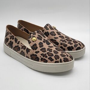 1110- Vince Camuto Marjetta Leopard Print Slip On Sneakers Size 7M NWT
